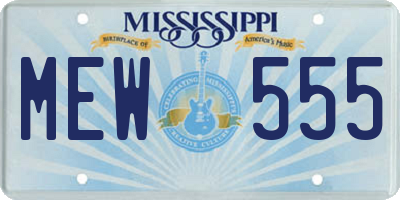 MS license plate MEW555