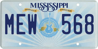 MS license plate MEW568