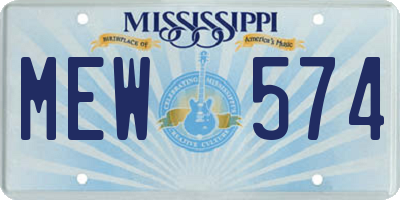 MS license plate MEW574