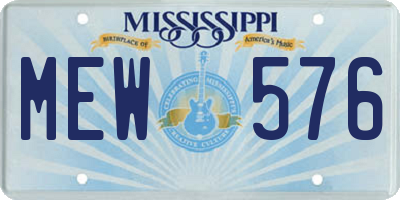 MS license plate MEW576