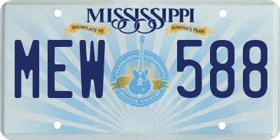 MS license plate MEW588