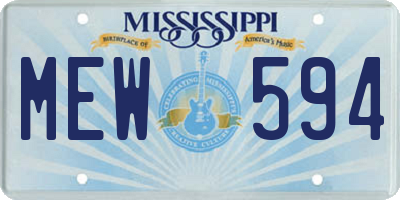 MS license plate MEW594