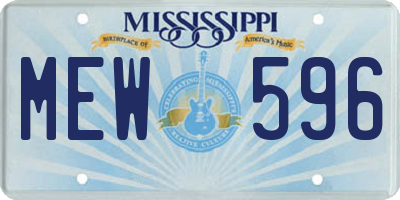 MS license plate MEW596