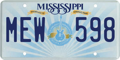 MS license plate MEW598