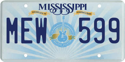 MS license plate MEW599