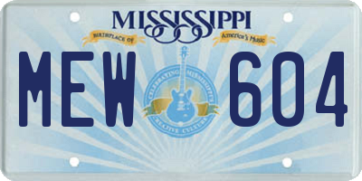 MS license plate MEW604