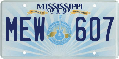 MS license plate MEW607