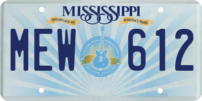 MS license plate MEW612