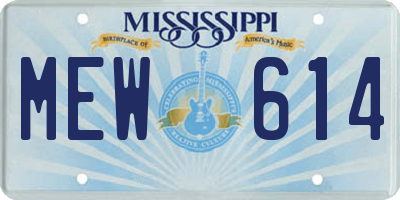 MS license plate MEW614