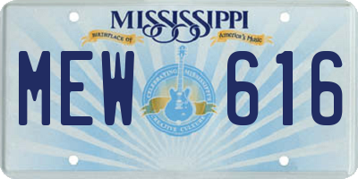 MS license plate MEW616