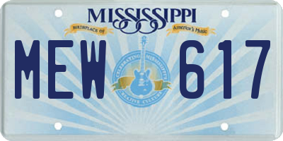 MS license plate MEW617