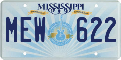 MS license plate MEW622