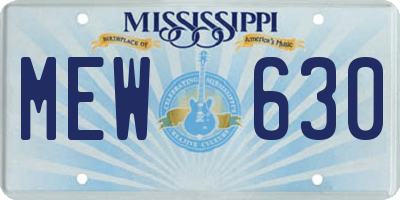 MS license plate MEW630