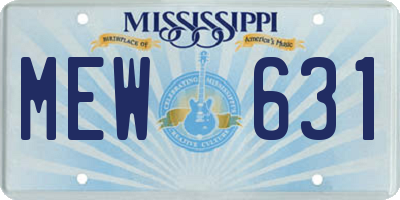 MS license plate MEW631