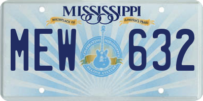 MS license plate MEW632