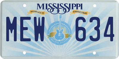 MS license plate MEW634