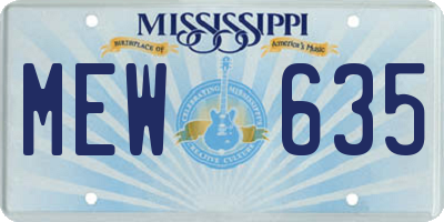 MS license plate MEW635