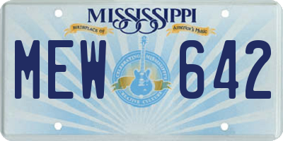 MS license plate MEW642
