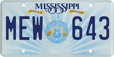 MS license plate MEW643