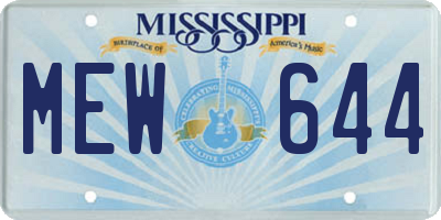 MS license plate MEW644