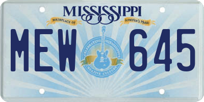 MS license plate MEW645