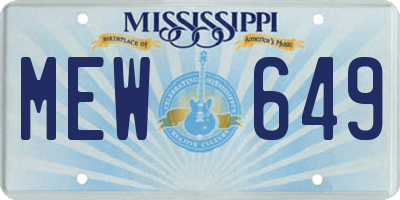 MS license plate MEW649