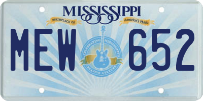 MS license plate MEW652