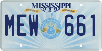 MS license plate MEW661