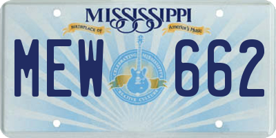 MS license plate MEW662