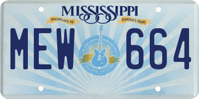 MS license plate MEW664