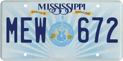 MS license plate MEW672
