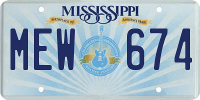 MS license plate MEW674