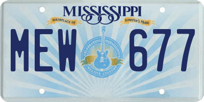 MS license plate MEW677