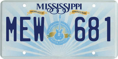MS license plate MEW681