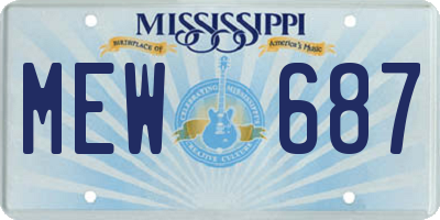 MS license plate MEW687