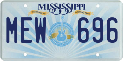 MS license plate MEW696