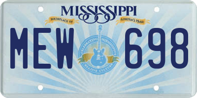 MS license plate MEW698