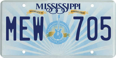 MS license plate MEW705