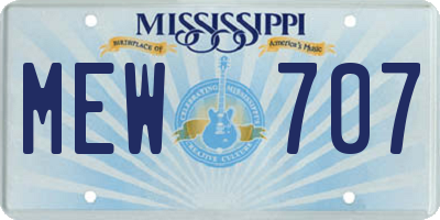 MS license plate MEW707