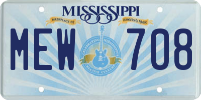 MS license plate MEW708