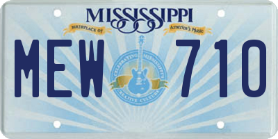 MS license plate MEW710