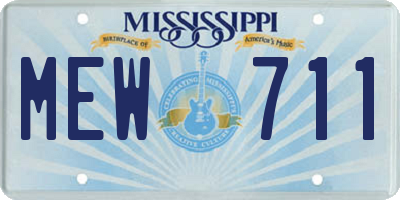 MS license plate MEW711