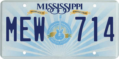 MS license plate MEW714