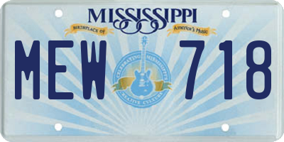 MS license plate MEW718