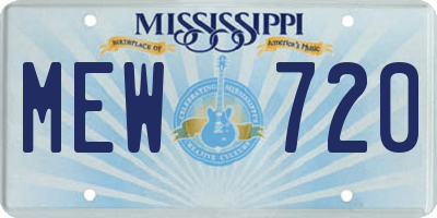 MS license plate MEW720
