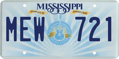 MS license plate MEW721