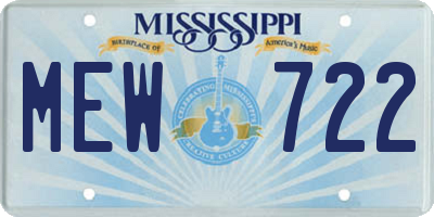 MS license plate MEW722