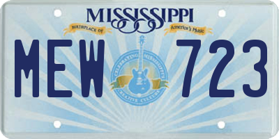 MS license plate MEW723