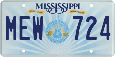 MS license plate MEW724