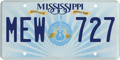 MS license plate MEW727